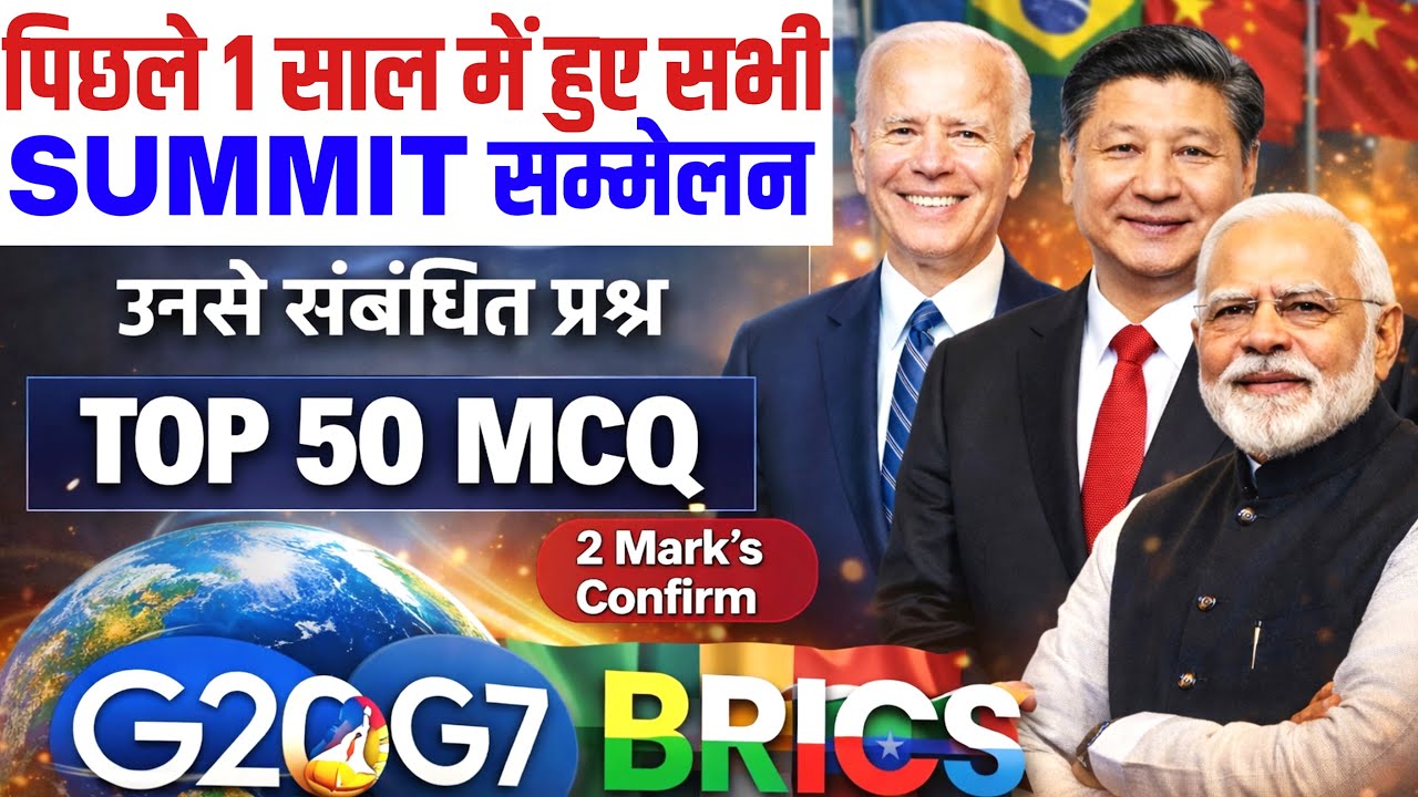 👉 Summits & Conferences 2025 | शिखर सम्मेलन 2025 | Top 50 MCQs | SSC CGL MTS | Shikhar Sammelan