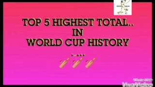 TOP 5 HIGHEST TOTAL IN CRICKET WORLD CUP 🏆🏆
