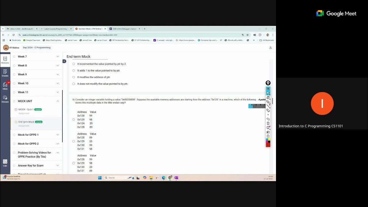 C Programming End Term Revision Session-1(Week 3 to 6) - YouTube
