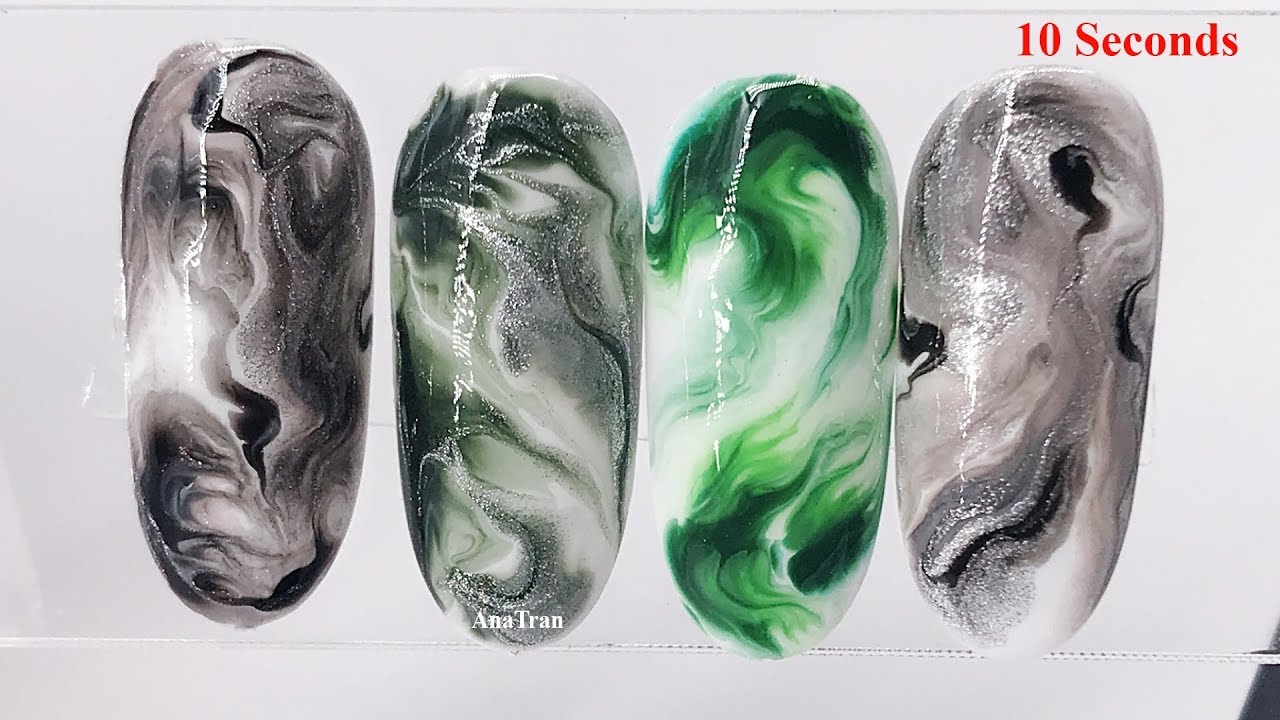 mẫu gel đẹp 2022 Nail Vẽ Loang Vân Đá Chỉ 10s Mà Đẹp Vô Cùng