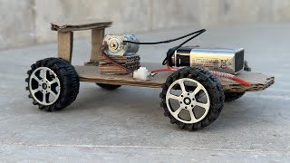 How To Make DC Motor Car At Home | Homemade Electric Car Project Small