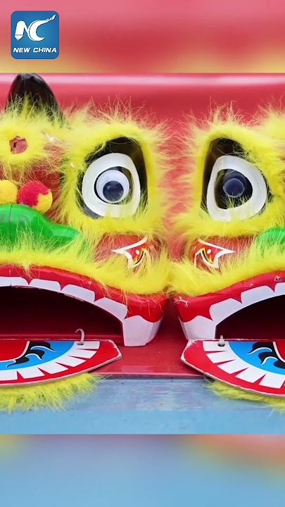 Lovely children learn lion dance in China's Zhongshan