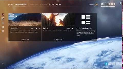 Battlefield 1 menu, match making, server browser, options and more!