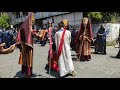 Jesus being beaten during his trial: Street Senakulo 2019 at Taytay, Rizal