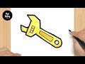 #816 How to Draw an Adjustable Wrench - Easy Drawing Tutorial