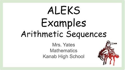 ALEKS Arithmetic Sequences