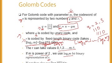 Golomb Code Technique | Data Compression