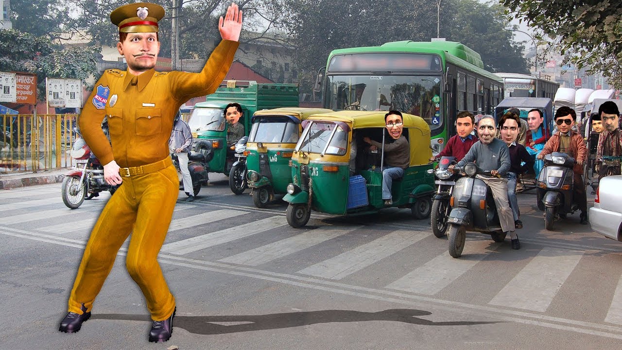 नाचती पुलिस Traffic Dancing Police Funny Video  Hindi  Village Comedy Video