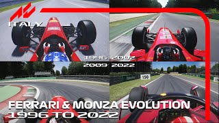 26 Years of Onboard Evolution of Ferrari and Monza in 9 minutes! (1996-2022) | #AssettoCorsa