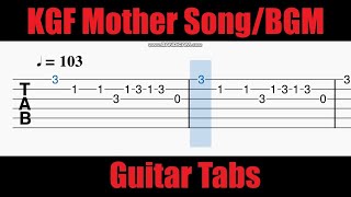 Video thumbnail of "KGF Mother Song / BGM Guitar Tabs | Yash"