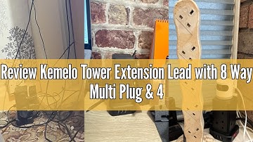 Review Kemelo Tower Extension Lead with 8 Way Multi Plug & 4 USB Ports (13A 3250W), Mini Power Strip