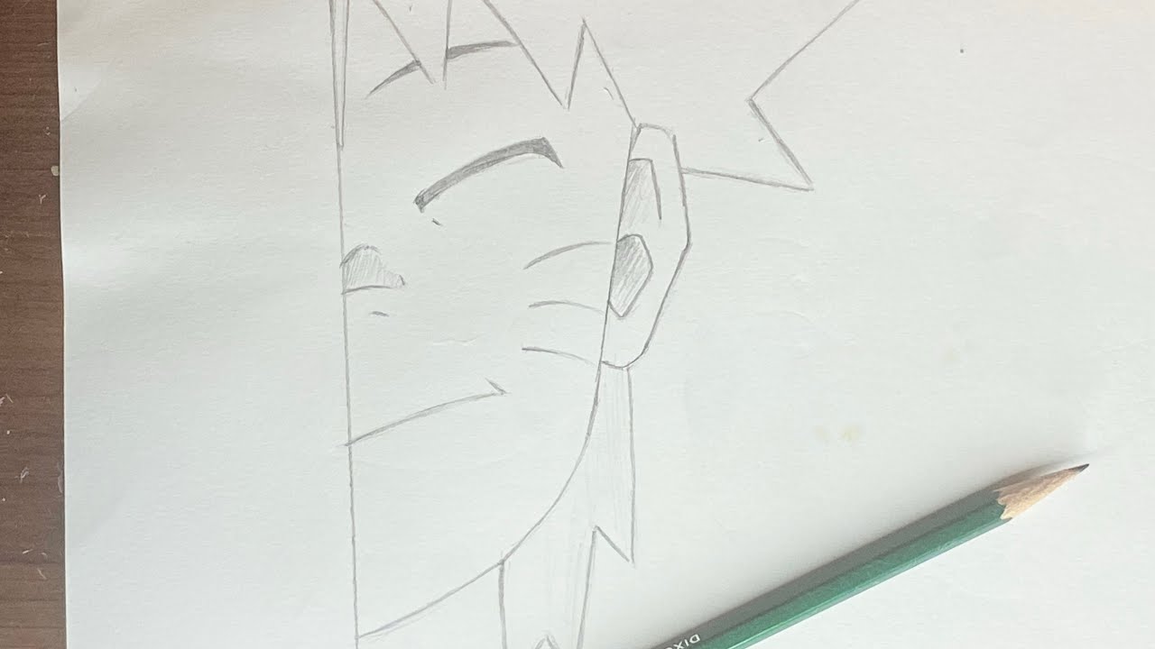 Easy Drawing How to Draw Kid Naruto Half face YouTube