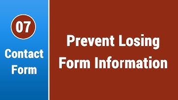 Create Contact Form in Arabic #07 - Prevent Losing Form Information