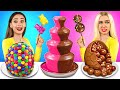 Chocolate Fountain Fondue Challenge | Food Battle With Only Chocolate Food by RATATA