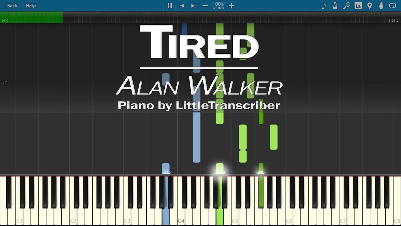 Alan Walker ft. Gavin James - Tired (Piano Cover) by LittleTranscriber