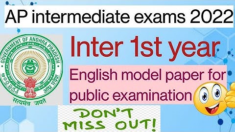 #apinterexams2022 || Ap junior inter English model paper for public examination #englishmodelpaper