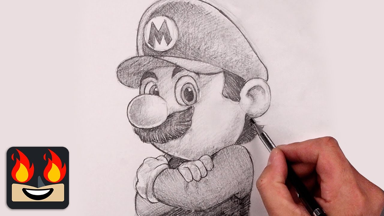 How To Draw Super Mario | Sketch Tutorial - YouTube