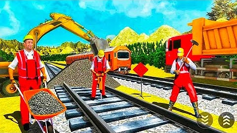 Train station construction railway JCB Simulator/New JCB game 2021/Truck games/Construction games/#1
