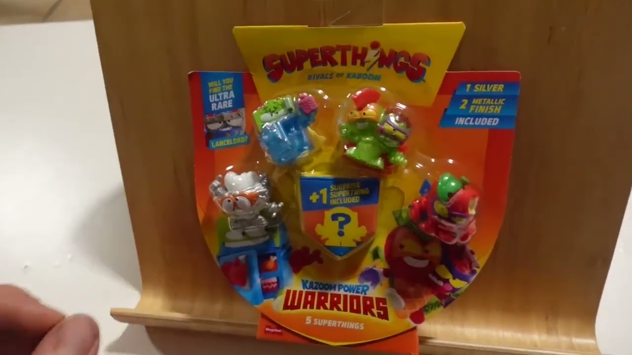 Superthings Kazoom Power Warriors Pack 5 – 5 Figure Da Collezionare Con Capitano D'Argento Ed Effetti Metallizzati, Personaggi Sorpresa, Età 3+
