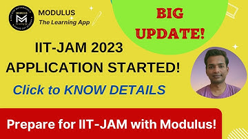 IIT JAM 2023 Online Application Form Started | Official Update | Modulus Mathematics | #iitjam2023