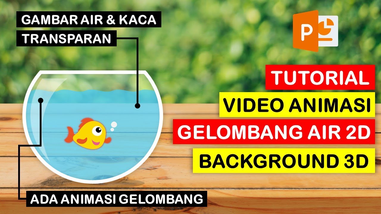 PowerPoint - Animasi Gelombang Air Aquarium 2D Background 3D utk Video