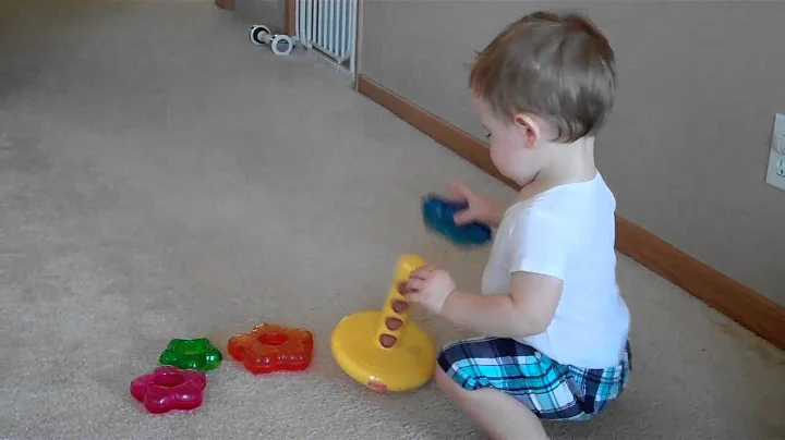 Walking and playing with a toy