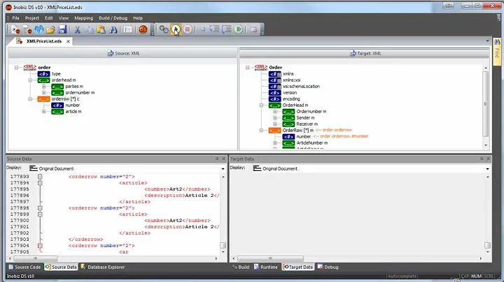 Inobiz DS Large file XML mapping