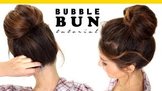 2-Minute BUBBLE BUN Hairstyle | Easy Hairstyles for Medium Long Hair