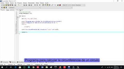 1  Programa para calcular la circunferencia de un circulo en C++