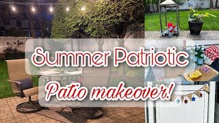 Summer Patriotic Patio makeover | Patio Decor Inspiration | 3 easy Patriotic diys