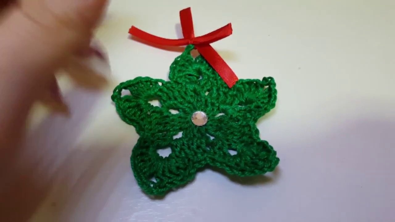 Decorazioni Natalizie All Uncinetto Fai Da Te.Diy Natale Decorazioni Fai Da Te Stella All Uncinetto Diy Christmas Crochet Star Youtube