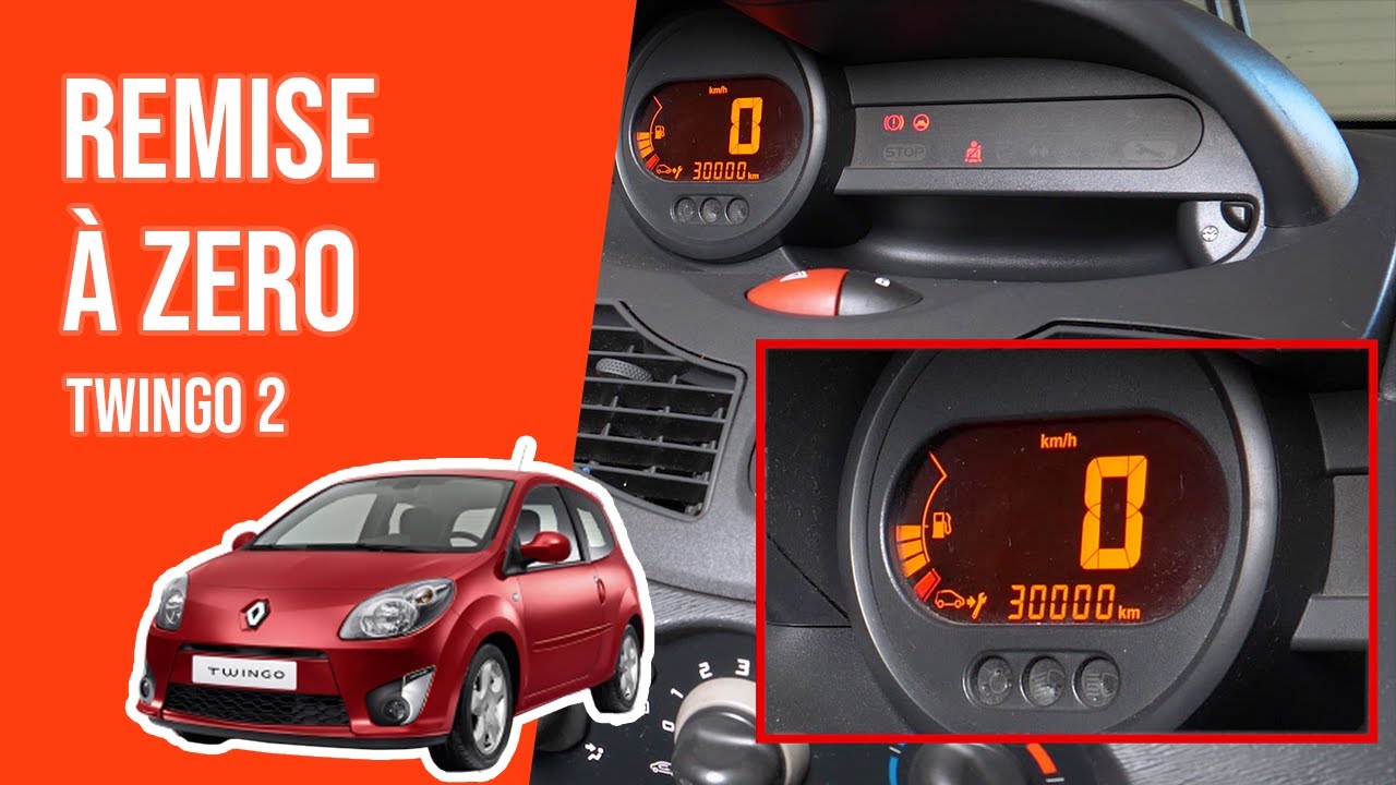 Remise à zéro / Témoin de Maintenance / Révision / Vidange TWINGO 2 ⚠