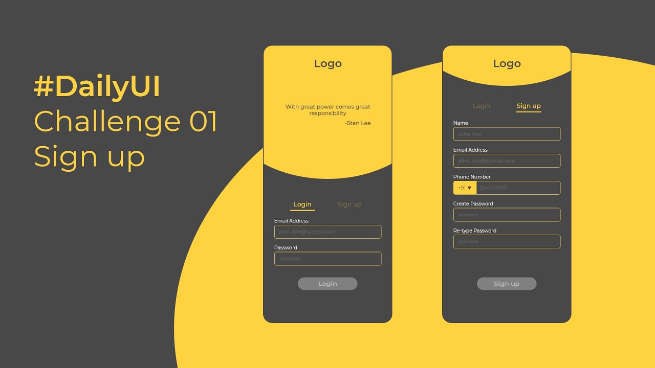 Sign up Design UI/UX Design #DailyUI - YouTube