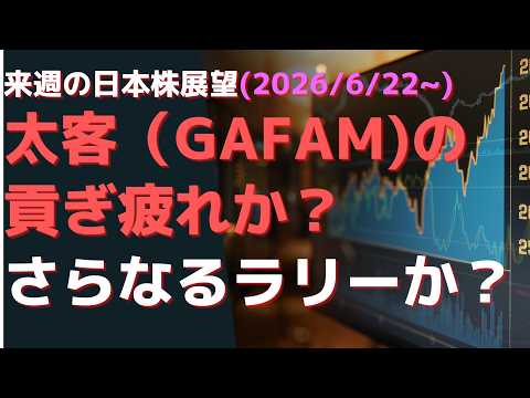 来週の日本株展望(2026/6/22~) 太客（GAFAM)の貢ぎ疲れか？さらなるラリーか？ マイクロン決算が来週はポイント