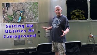 Setting up utilities at the campground