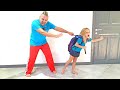 Alisa and Dad - Kids Daily Routine and Preparation for School in Los Angeles, California