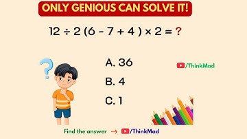 Only Genius Can Solve This Math Puzzle! 🧠 | 12 ÷ 2(6 - 7 + 4) × 2 = ? | Viral Math Riddle