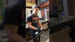 Birth Of A New Tom Hück Woodcut LIVE at Evil Prints Spiderhole Studio