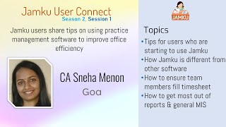 Jamku User Connect S02E01 - CA Sneha Menon