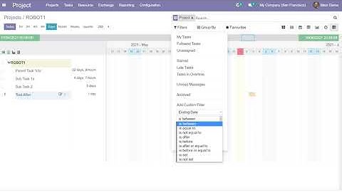 Odoo Gantt Native: Odoo: Advance Search