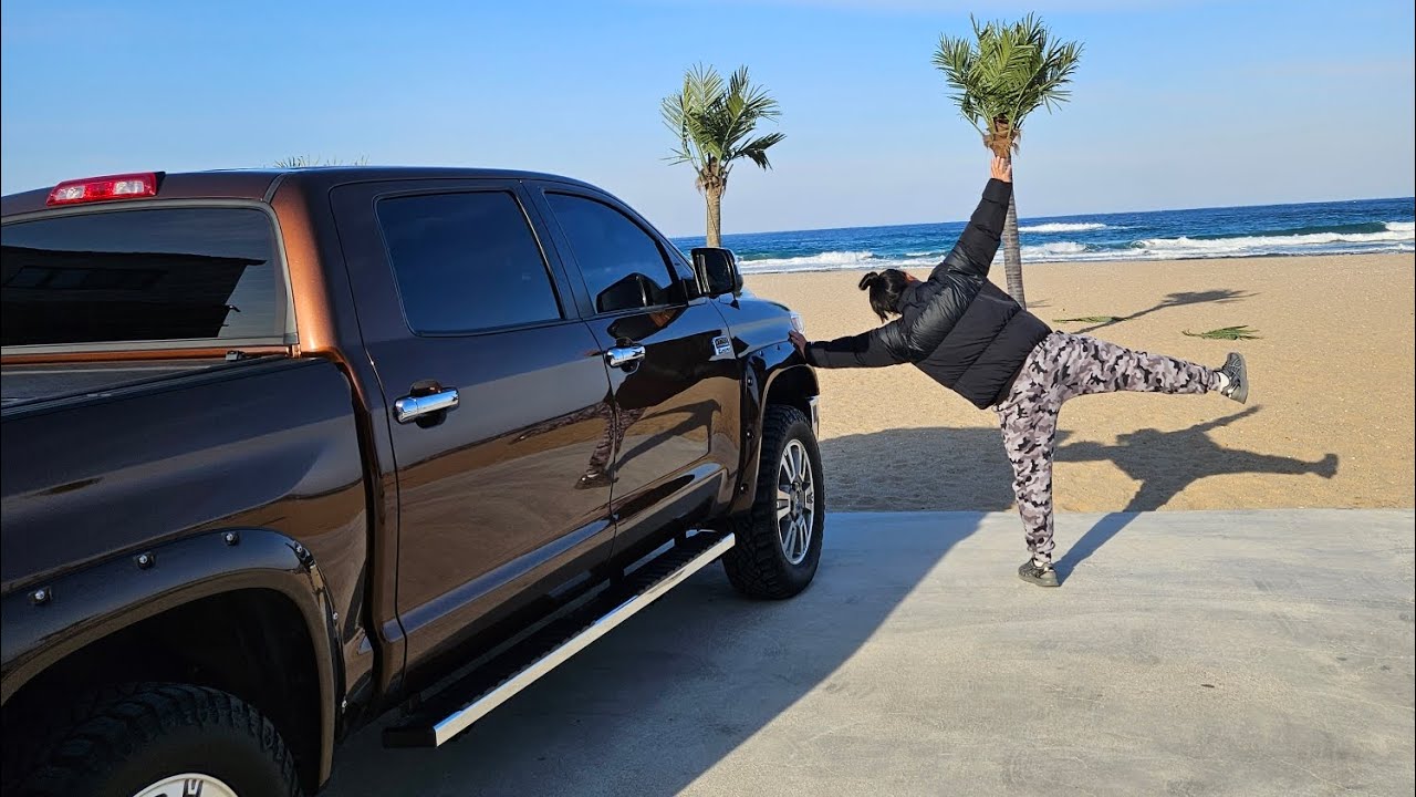 동해바다 다시 전원생활 준비! #역도아조씨  #탱자이모 #풀사이즈 #픽업트럭