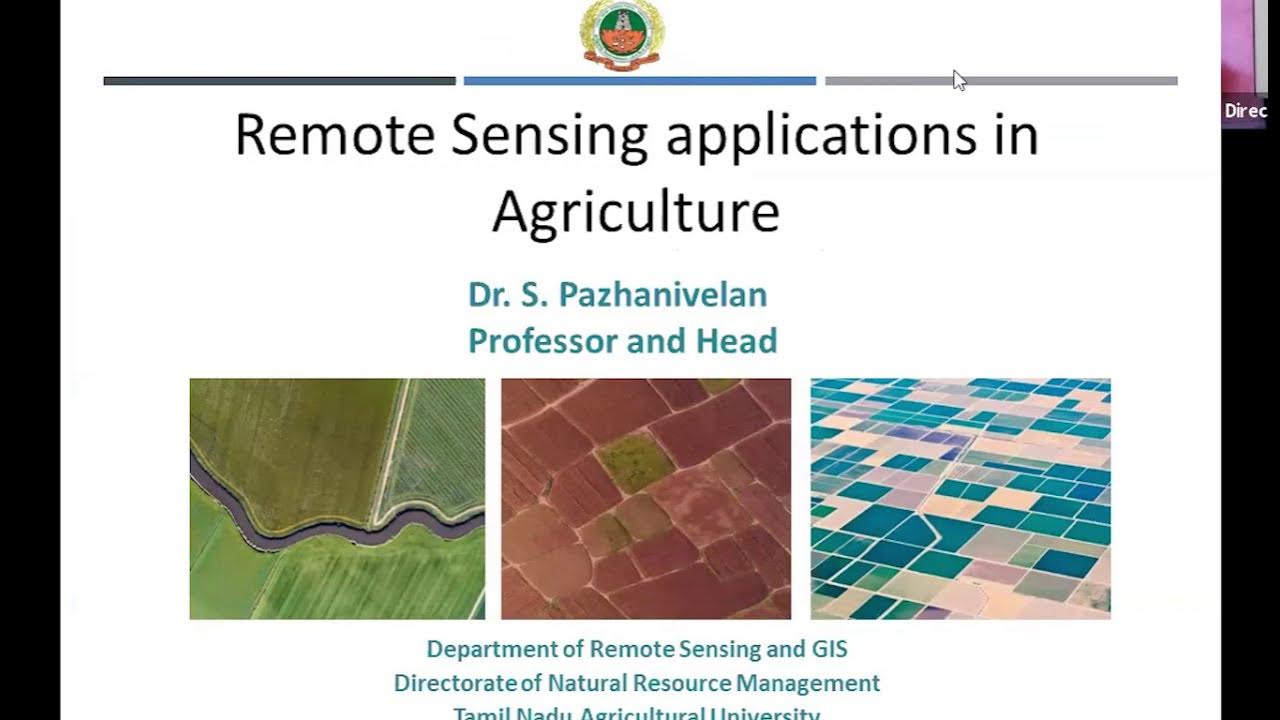 Remote sensing applications in Agriculture YouTube