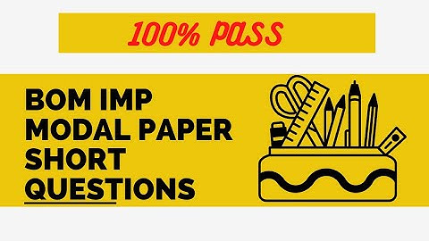 BOM modal paper 2023 bcom 1st year Sem 1|| Important Questions