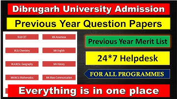 Dibrugarh University B.Ed. CET Previous Year Question Papers | DUPGET Previous Year Question Papers