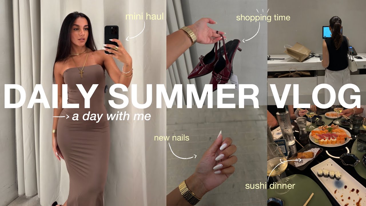 PRODUCTIVE *aesthetic* VLOG 🌟 estetista, shopping time, new nails, sushi dinner & chiacchiere!