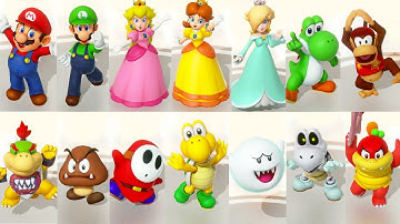 Super Mario Party - All Characters Win and Lose Animations