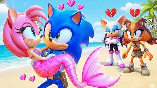 SONIC Falls In Love With AMY Mermaid? Who Will She Choose?! | Sonic The Hedgehog 3 Animation