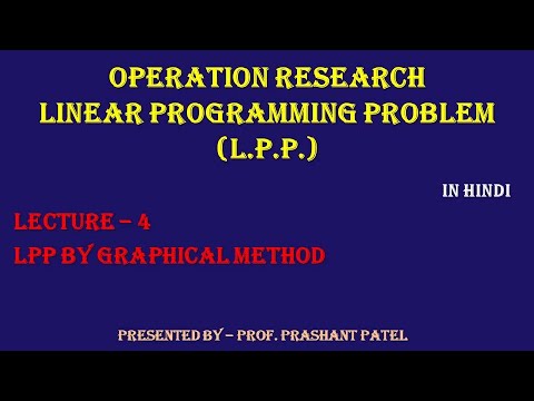 Lecture 4 - LPP by Graphical Method - YouTube