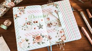 December Journal Set Up Pastel Candy Cane Stripe Theme