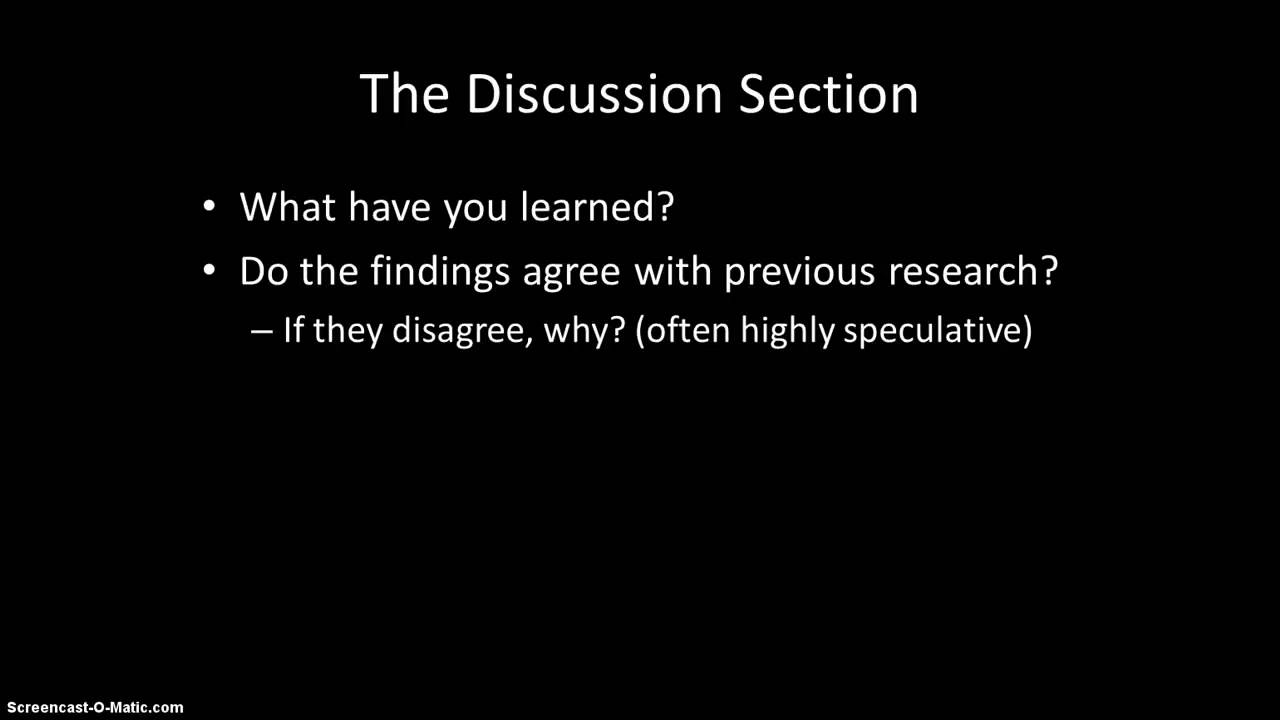 Writing the Results and Discussion Sections  Apa style writing